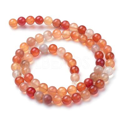 Natural Carnelian Bead Strands G-R412-29-6mm-1