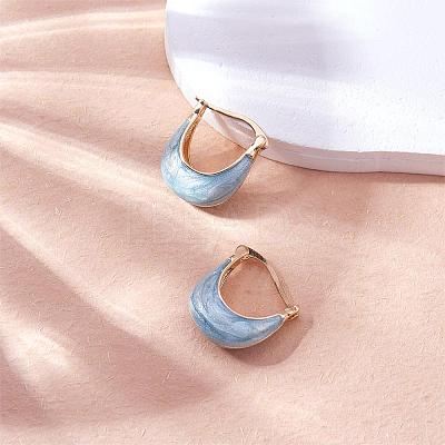 Enamel Arch Hoop Earrings JE1109C-1