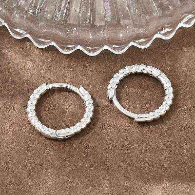 Brass Huggie Hoop Earrings KK-CBA8324-18B-P-1