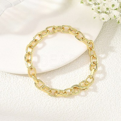 6MM Brass Cable Chain Bracelets with S Clasps BJEW-JB14255-1