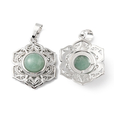 Natural Green Aventurine Pendants G-P498-02P-03-1