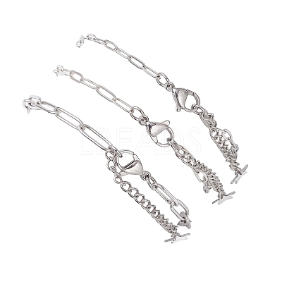 3Pcs 304 Stainless Steel Bracelets BJEW-JB12463-1