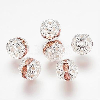 Brass Rhinestone Beads RB-A011-8mm-25S-1