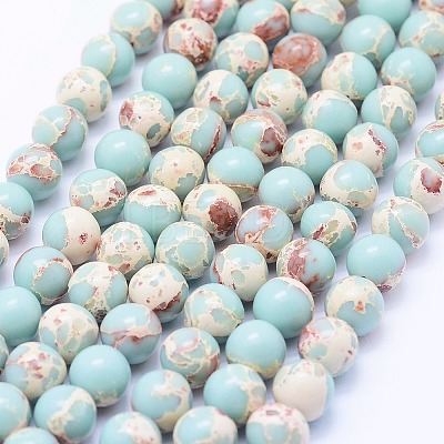 Synthetic Imperial Jasper Beads Strands G-F531-10mm-H03-1