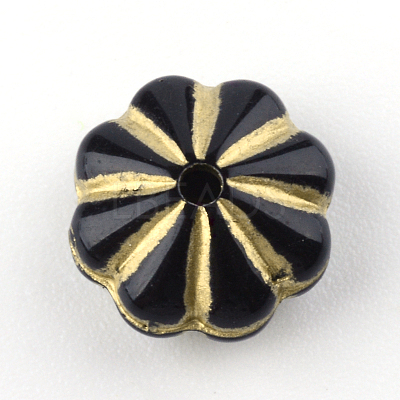 Flower Plating Acrylic Beads PACR-Q102-67B-1