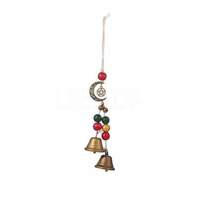 Christmas Theme Schima Wood Beaded Pendant Decorations HJEW-JM00926-1