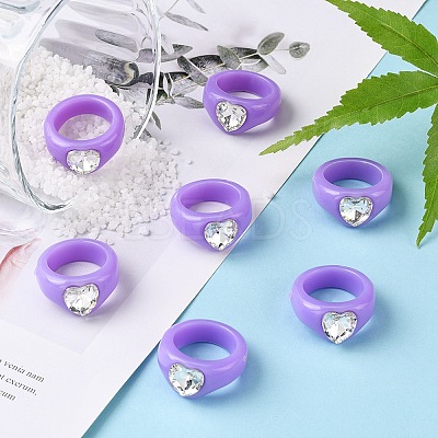 Opaque Acrylic Finger Rings RJEW-Q162-001C-1