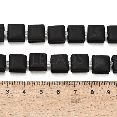 Natural Frosted Obsidian Beads Strands GG-F802-B15-01-1