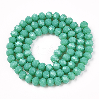 Opaque Solid Color Glass Beads Strands EGLA-A034-P6mm-D31-1