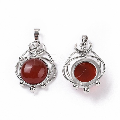 Natural Red Agate Pendants G-P496-05P-17-1