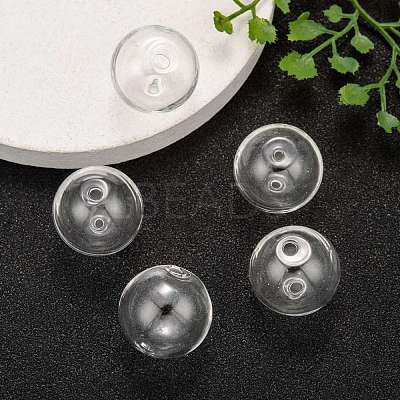 Handmade Two Holes Blown Glass Globe Beads DH017J-1-1