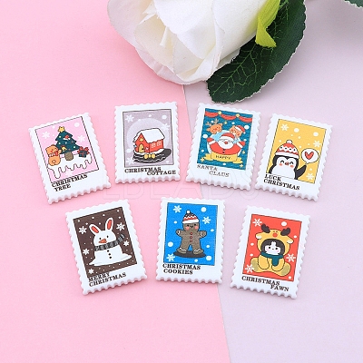 Christmas Stamp Resin Cabochons XMAS-PW0001-220-1