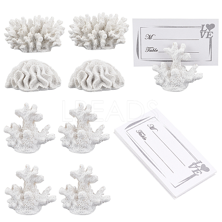 CHGCRAFT 9 Sets 3 Style Seven Seas Coral Place Card Photo Holder Coral Resin Place Card Holder AJEW-CA0001-93-1