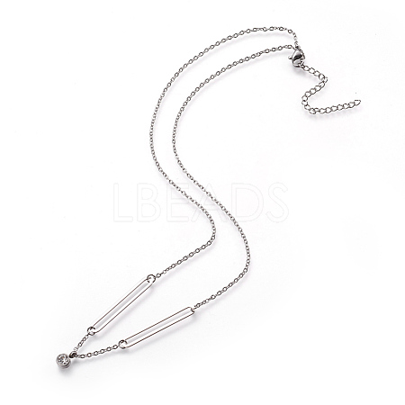 304 Stainless Steel Pendant Necklaces NJEW-L151-02P-1