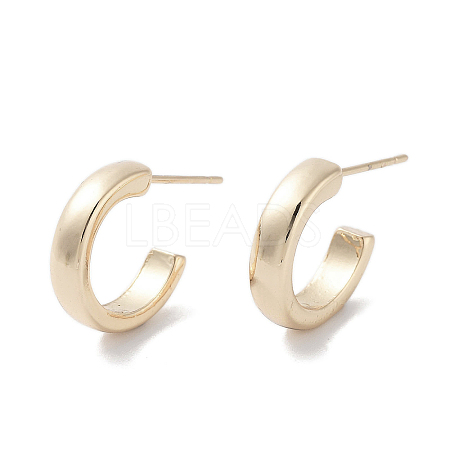 Half Ring Alloy Studs Earrings for Women EJEW-H309-04KCG-1