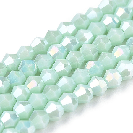 Opaque Solid Color Electroplate Glass Beads Strands EGLA-A039-P2mm-B20-1