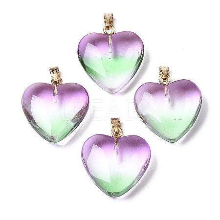 Two Tone Spray Painted Glass Pendants X-GLAA-N035-016-C01-1
