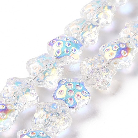 Transparent Electroplate Glass Beads Strands GLAA-C025-01D-1