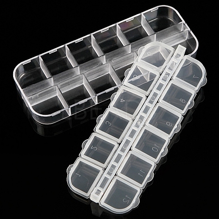 12 Grids Plastic Bead Containers PW-WG37666-01-1