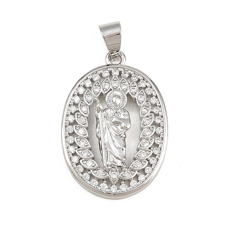 Religion Brass Micro Pave Clear Cubic Zirconia Pendants CU-CBAD306-21P-1