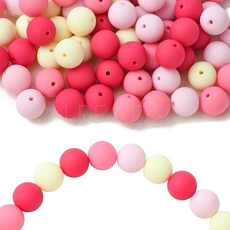 Rubberized Style Opaque Acrylic Beads MACR-CJC0009-02E-1