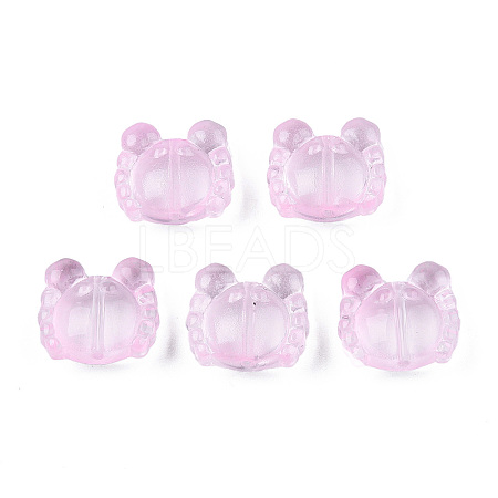 Transparent Spray Painted Glass Beads LS-GLAA-N035-026-C05-1