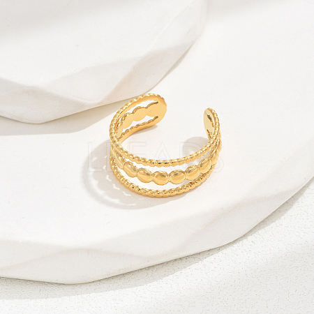 201 Stainless Steel Fashion Open Cuff Ring for Women CU6656-1