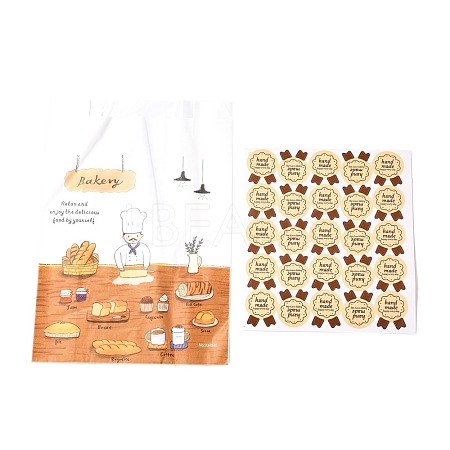 Rectangle with Bread Pattern Paper Baking Bags CARB-K0001-01B-1