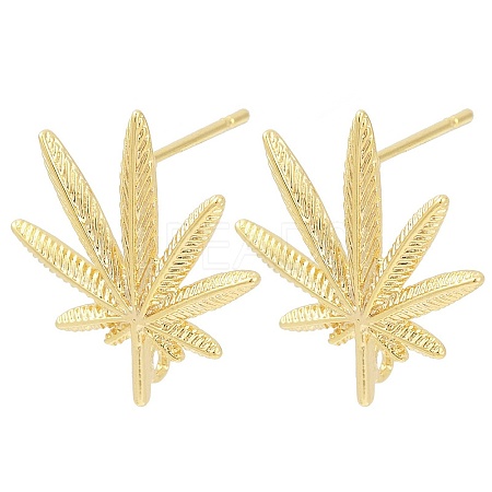 Brass Stud Earring Findings LS-KK-Z099-04G-01-1