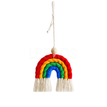 Handmade Macrame Weaving Rainbow Tassel Pendant Decorations MAKN-PW0001-080A-1