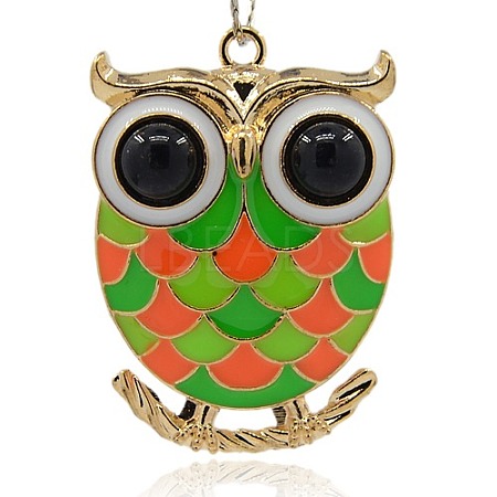 Lovely Owl Pendant Necklace Findings ENAM-M001-104A-1