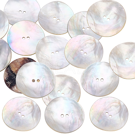 20Pcs 2-Hole Natural Shell Buttons BUTT-PH0001-75-1