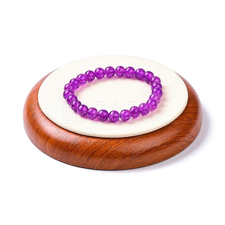 Flat Round Wood Pesentation Jewelry Bracelets Display Tray ODIS-P008-15B-01-1
