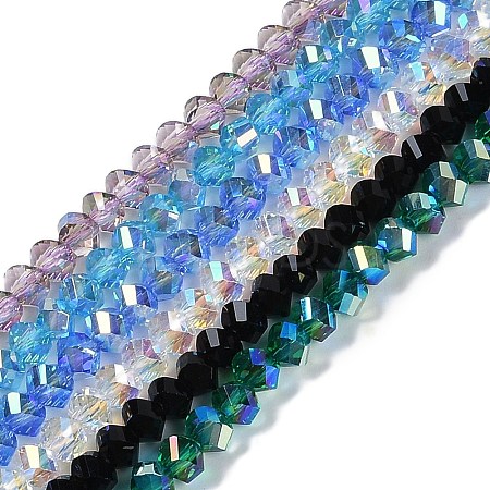 Electroplate Glass Beads Strands GLAA-Q105-04-1