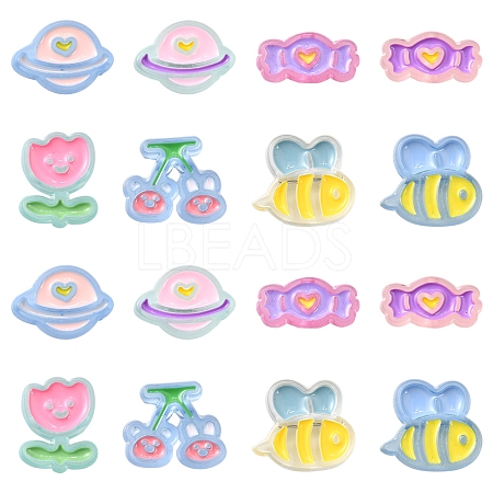 32Pcs 8 Style Transparent Acrylic Beads MACR-FS0001-95-1