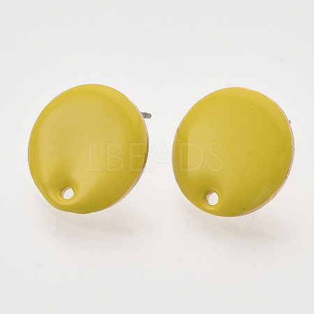 Iron Enamel Stud Earring Findings X-IFIN-N003-02C-1