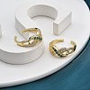 Rack Plating Brass Micro Pave Cubic Zirconia Cuff Finger Rings for Women RJEW-M028-43G-5