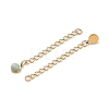 Ion Plating(IP) 316 Surgical Stainless Steel Curb Chain Extender with Natural  Amazonite Round Charm STAS-A097-01G-02-2