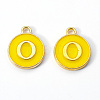 Golden Plated Alloy Enamel Charms X-ENAM-S118-09O-2