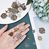 SUNNYCLUE 72Pcs 12 Styles Tibetan Style Alloy Connector Charms TIBE-SC0001-78-3