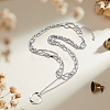 4Pcs 2 Colors Iron & Alloy 3 Layer Twisted Ring Pendant Necklaces for Women NJEW-HY0001-26-4