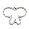 Butterfly 304 Stainless Steel Open Back Bezel Pendants STAS-K279-03A-P-1