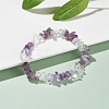 Natural Amethyst & Quartz Crystal Chips Beads Stretch Bracelet for Women BJEW-AL00003-18-2