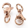 Ion Plating(IP) 304 Stainless Steel Lobster Claw Clasps X-STAS-G240-01A-RG-3