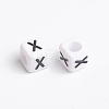 Acrylic Horizontal Hole Letter Beads X-PL37C9308-X-2