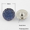 Flat Round Brass Glitter Powder Resin Jewelry Snap Buttons X-RESI-S080-M-2