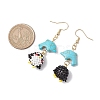 Synthetic Turquoise Dangle Earrings EJEW-MZ00254-3