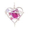 Electroplated Natural Quartz Copper Wire Wrapped Pendants PALLOY-TA00429-04-1