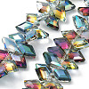Electroplate Rhombus Glass Beads Strands EGLA-A036-12A-HP02-1