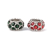 Platinum Plated Alloy Grade A Rhinestone European Beads CPDL-J022-11x6mm-P-3